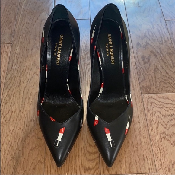 💥SOLD💥 SAINT LAURENT LEATHER LIPSTICK HEELS - Picture 7 of 13